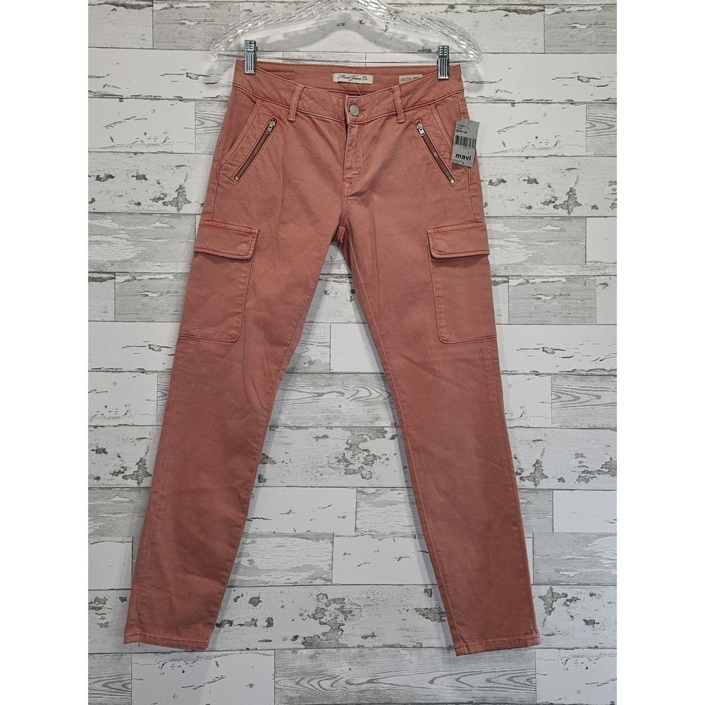 Mavi Juliette Mid Rise Skinny Cargo Pants Rose Pink Size 27